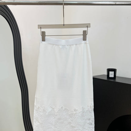 CHANEL 26S LACE HEM MIDI SKIRT 1314