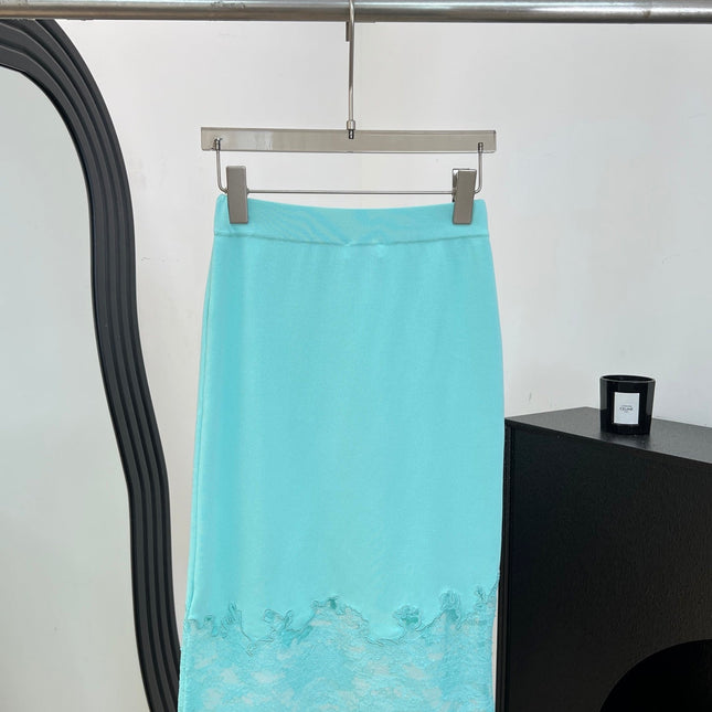 CHANEL 26S LACE HEM MIDI SKIRT 1313