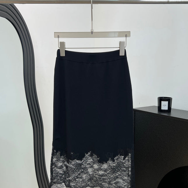 CHANEL 26S LACE HEM MIDI SKIRT 1312