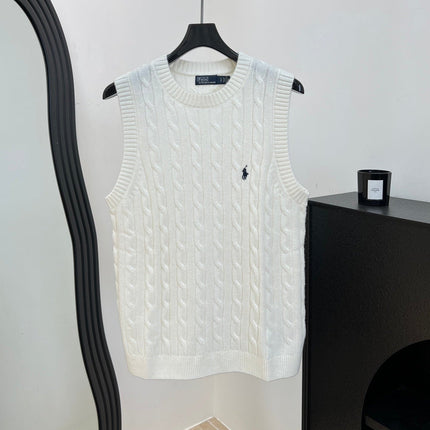 RALPH LAUREN 26S CREW-NECK CABLE-KNIT VEST 743