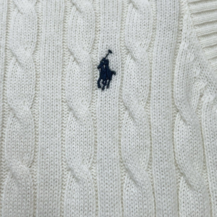 RALPH LAUREN 26S CREW-NECK CABLE-KNIT VEST 743