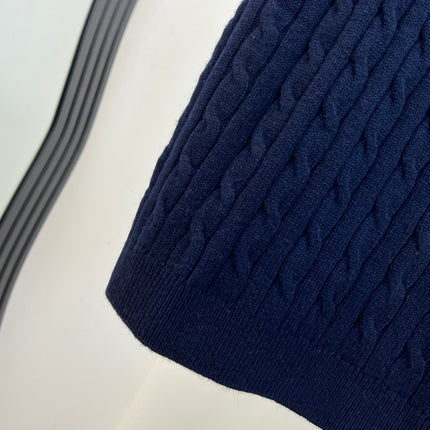 RALPH LAUREN 26S CREW-NECK CABLE-KNIT VEST 742