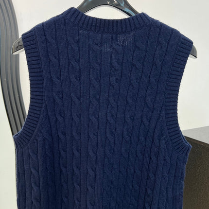 RALPH LAUREN 26S CREW-NECK CABLE-KNIT VEST 742