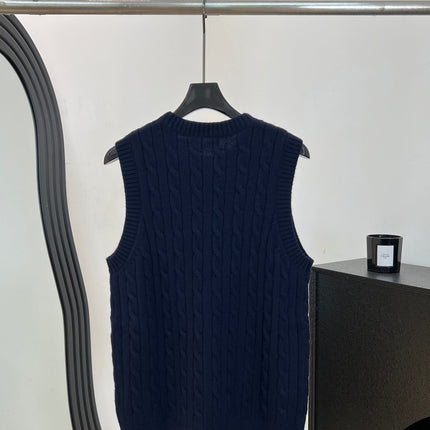 RALPH LAUREN 26S CREW-NECK CABLE-KNIT VEST 742