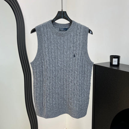 RALPH LAUREN 26S CREW-NECK CABLE-KNIT VEST 739