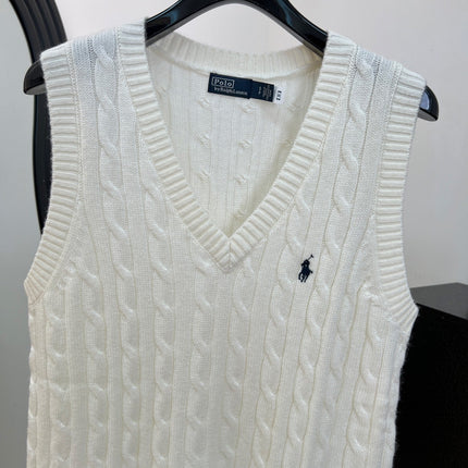 RALPH LAUREN 26S V-NECK CABLE-KNIT VEST 738