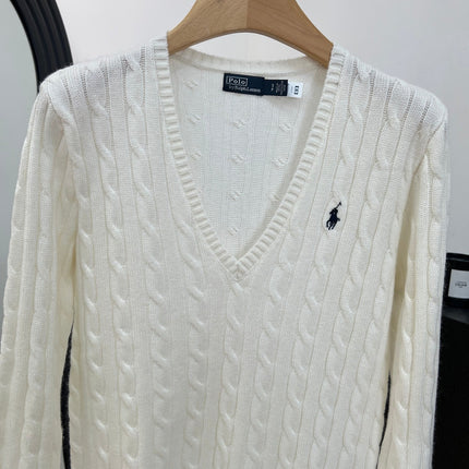 RALPH LAUREN 26S V-NECK CABLE-KNIT SWEATER 564