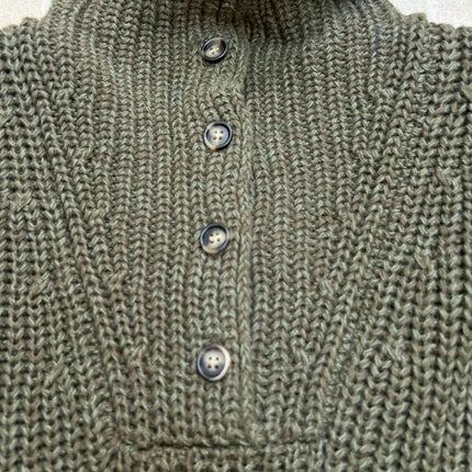 RALPH LAUREN 26S BUTTON-NECK CHUNKY KNIT SWEATER 607