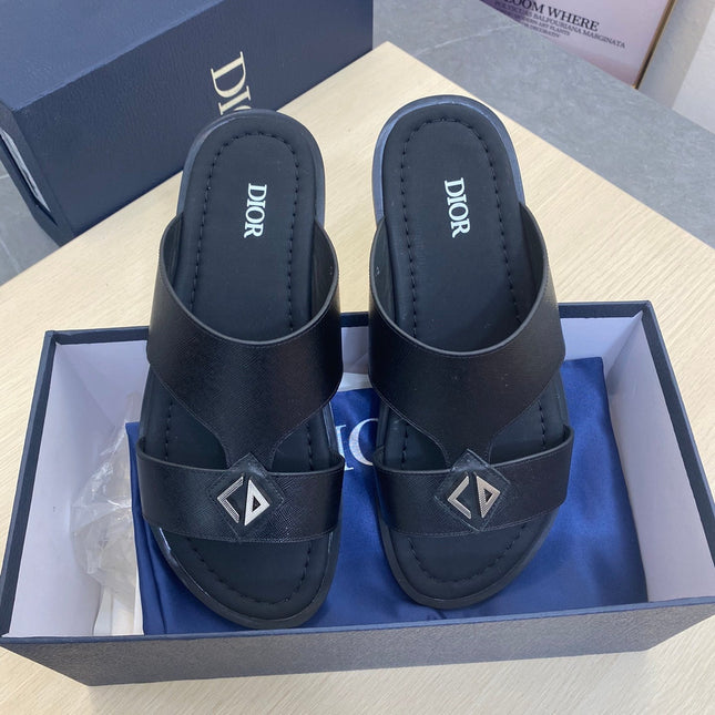 CD ALIDAS CROSS SANDAL BLACK CALFSKIN