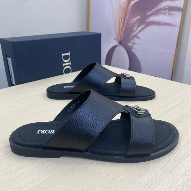 CD ALIDAS CROSS SANDAL BLACK CALFSKIN