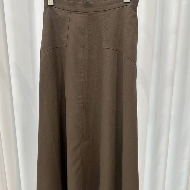 RALPH LAUREN 26S LINEN MIDI SKIRT 488