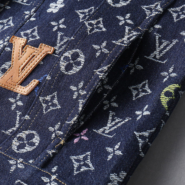LV NAVY BLUE MONOGRAM DENIM SHIRT JACKET 239049