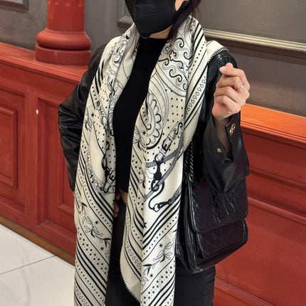 HERMES 25S SCARF 140 IN CASHMERE SILK 727316