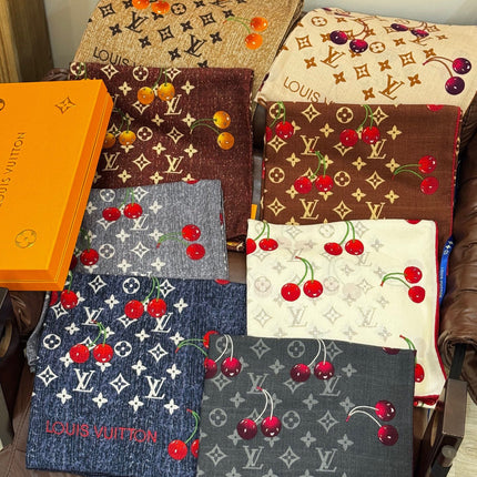 LV SCARF 140 CM IN SILK-CASHMERE BLEND 737267