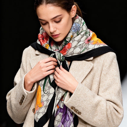 GUCCI 26S SCARF 140 IN CASHMERE AND SILK 250154