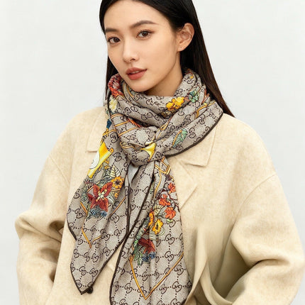 GUCCI 26S SCARF 140 IN CASHMERE AND SILK 250178