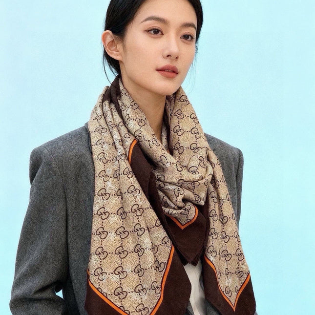 GUCCI 26S SCARF 135 IN CASHMERE AND SILK 315168