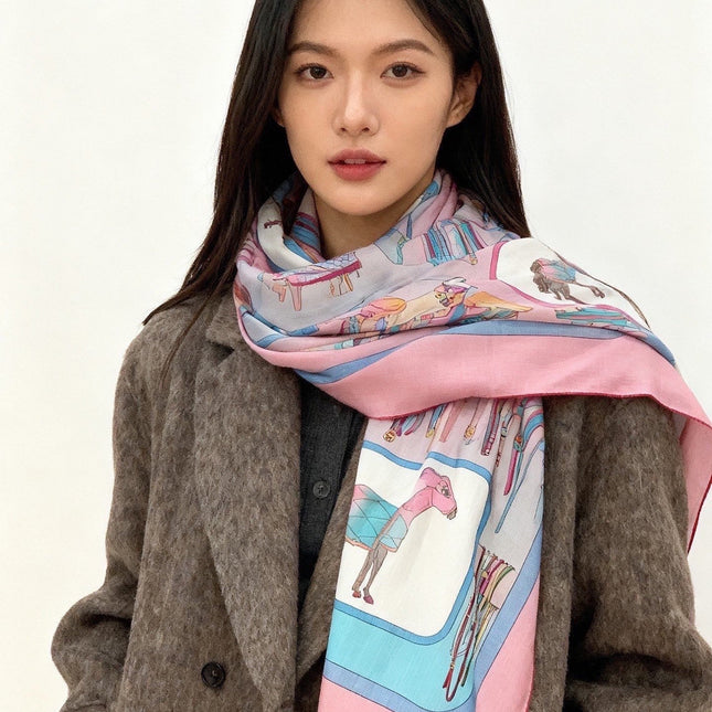 GUCCI 26S SCARF 135 IN CASHMERE AND SILK 314997