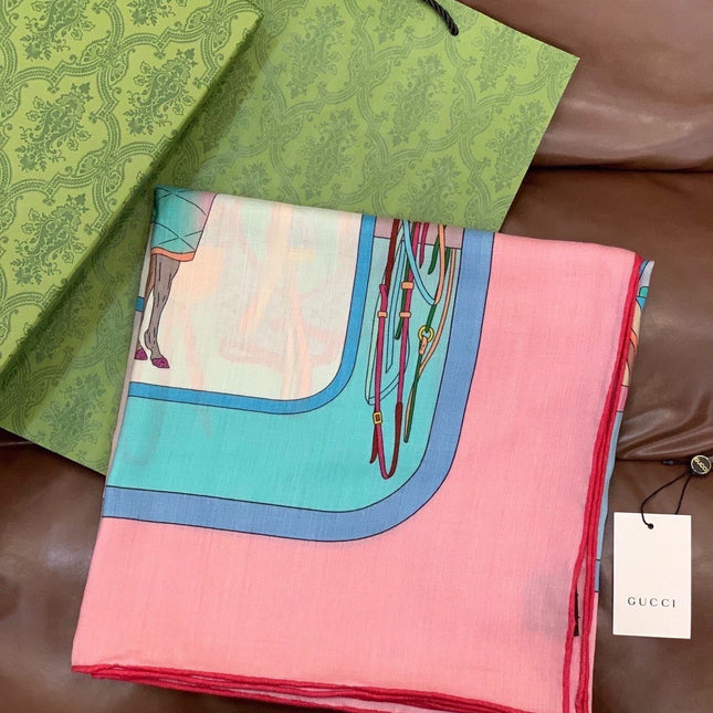 GUCCI 26S SCARF 135 IN CASHMERE AND SILK 314997