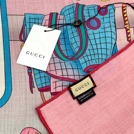 GUCCI 26S SCARF 135 IN CASHMERE AND SILK 314997