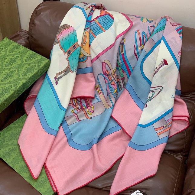 GUCCI 26S SCARF 135 IN CASHMERE AND SILK 314997