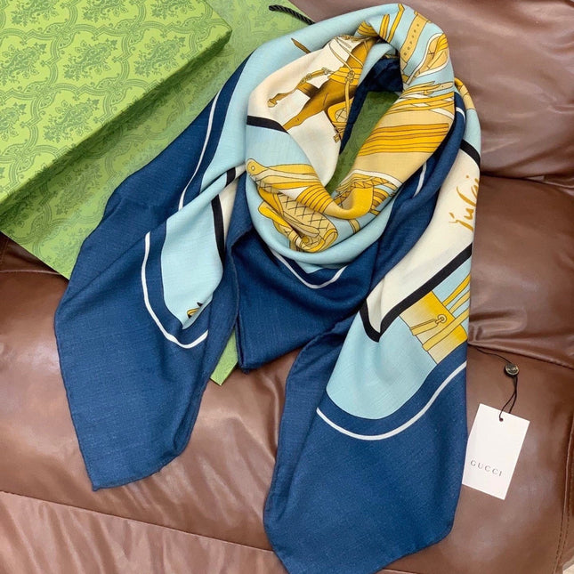 GUCCI 26S SCARF 135 IN CASHMERE AND SILK 314998