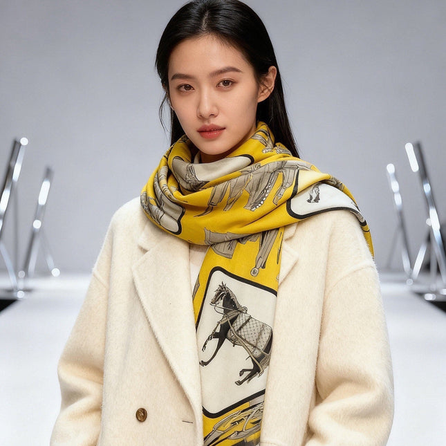 GUCCI 26S SCARF 135 IN CASHMERE AND SILK 314999
