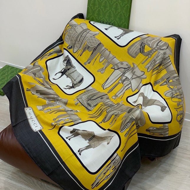 GUCCI 26S SCARF 135 IN CASHMERE AND SILK 314999