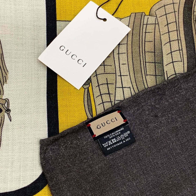 GUCCI 26S SCARF 135 IN CASHMERE AND SILK 314999