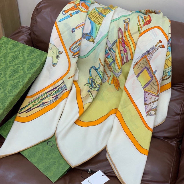GUCCI 26S SCARF 135 IN CASHMERE AND SILK 315000