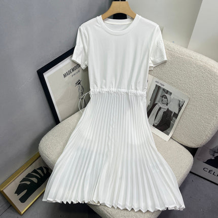 MONCLER 26S PLEATED FIT-AND-FLARE KNIT DRESS 693