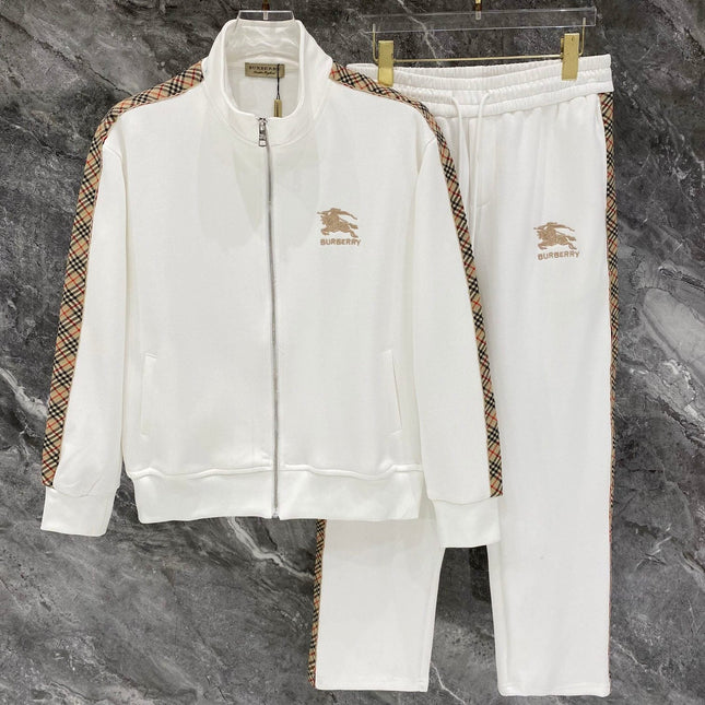 BURBERRY 26S CHECK-TRIM ZIP-UP TRACKSUIT 484