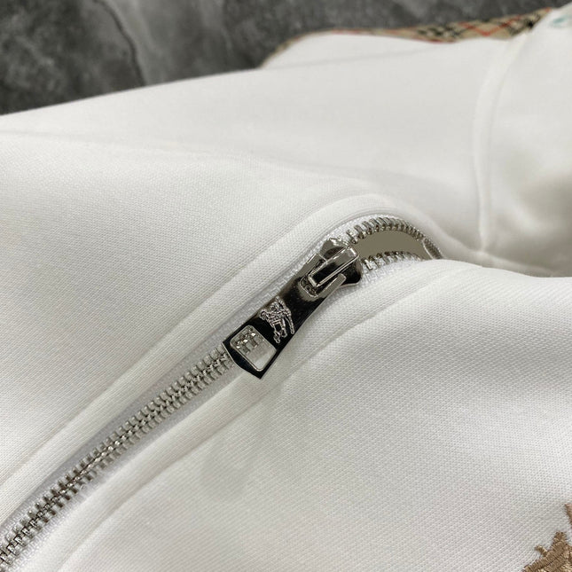 BURBERRY 26S CHECK-TRIM ZIP-UP TRACKSUIT 484
