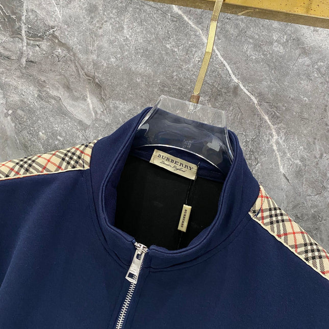 BURBERRY 26S CHECK-TRIM ZIP-UP TRACKSUIT 483