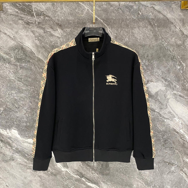 BURBERRY 26S CHECK-TRIM ZIP-UP TRACKSUIT 482