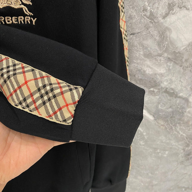 BURBERRY 26S CHECK-TRIM ZIP-UP TRACKSUIT 482