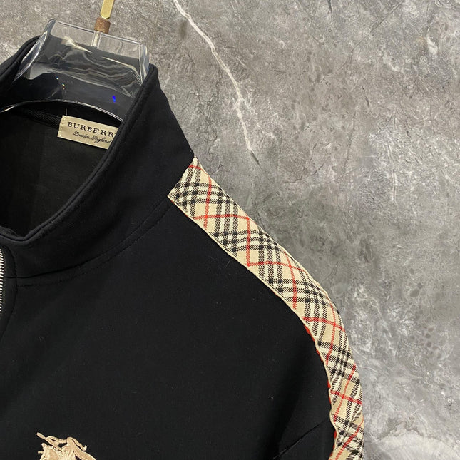 BURBERRY 26S CHECK-TRIM ZIP-UP TRACKSUIT 482