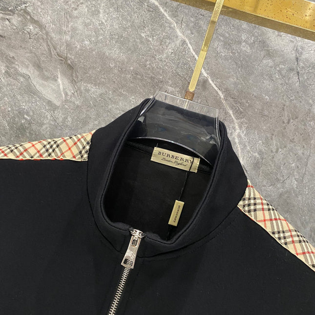 BURBERRY 26S CHECK-TRIM ZIP-UP TRACKSUIT 482