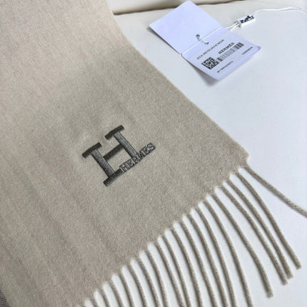 SCARF 190 CM IN ECRU TAN CASHMERE 364769