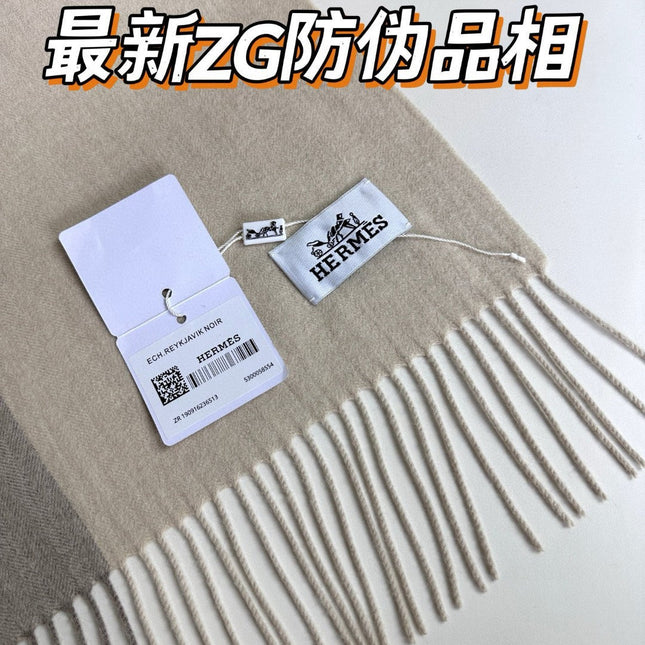 SCARF 190 CM IN WHITE MIX GRAY CASHMERE