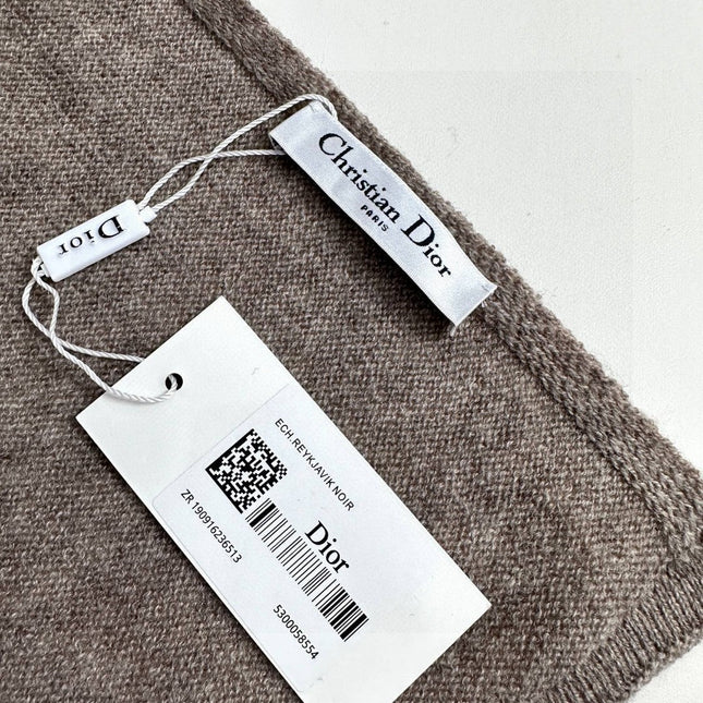 SCARF 190 CM IN KHAKI BEIGE MIX WHITE CARO CASHMERE 388125
