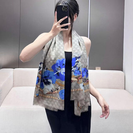 GUCCI 26S SCARF 140 IN CASHMERE AND SILK 309775