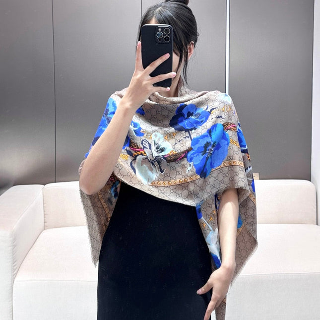 GUCCI 26S SCARF 140 IN CASHMERE AND SILK 309775
