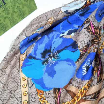 GUCCI 26S SCARF 140 IN CASHMERE AND SILK 309775