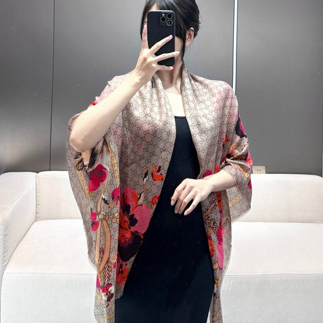 GUCCI 26S SCARF 140 IN CASHMERE AND SILK 309778