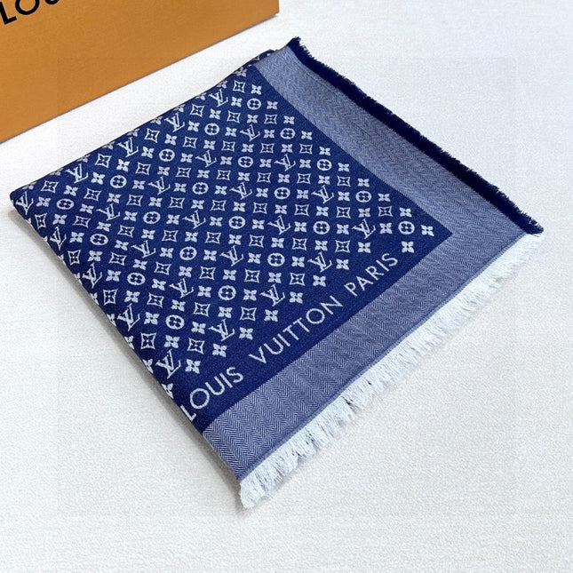 LV SCARF 120 CM IN WOOL MIX SILK 737298