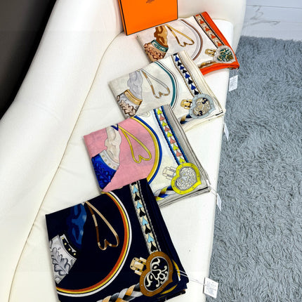 HERMES 25S SCARF 135 IN CASHMERE SILK 730649