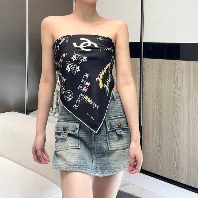 CHANEL 26S SCARF 90 IN SILK 304554