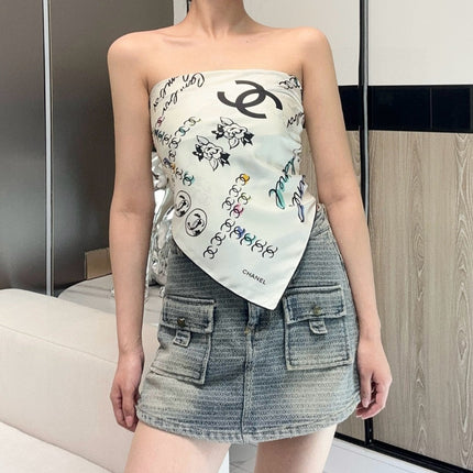 CHANEL 26S SCARF 90 IN SILK 304555