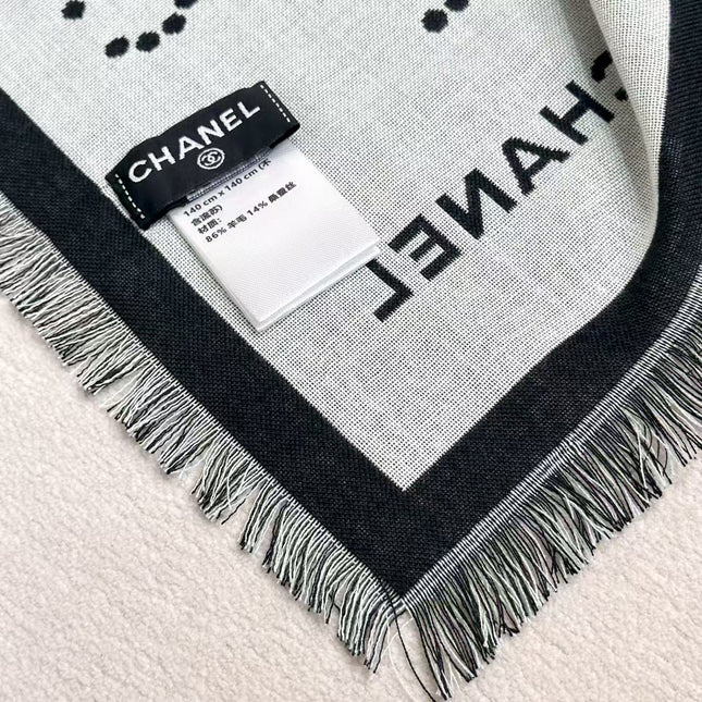 CHANEL 26S SCARF 140 IN WOOL AND SILK 311816